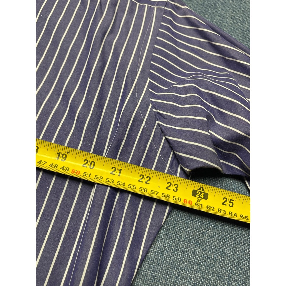 Lauren Ralph Lauren Mens Purple White Striped Cotton Dress Shirt 15.5 34/35 - Picture 5 of 6